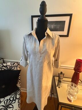 Karen Kane Natural Linen Shirtdress 🫶🏻🤍🫶🏻